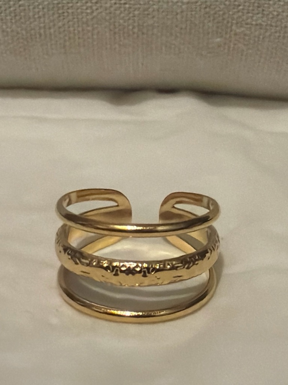Gold Open Cuff Bracelet - Elegant Layered Design